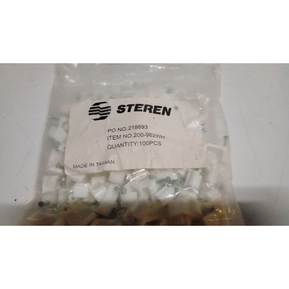 Steren Dual RG-6 cable clips 100 count